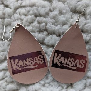 Kansas faux leather earrings